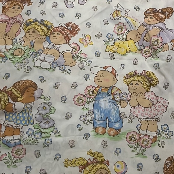 Vintage 1983 Cabbage Patch Kids Twin Flat Sheet Muslin - Picture 4 of 6